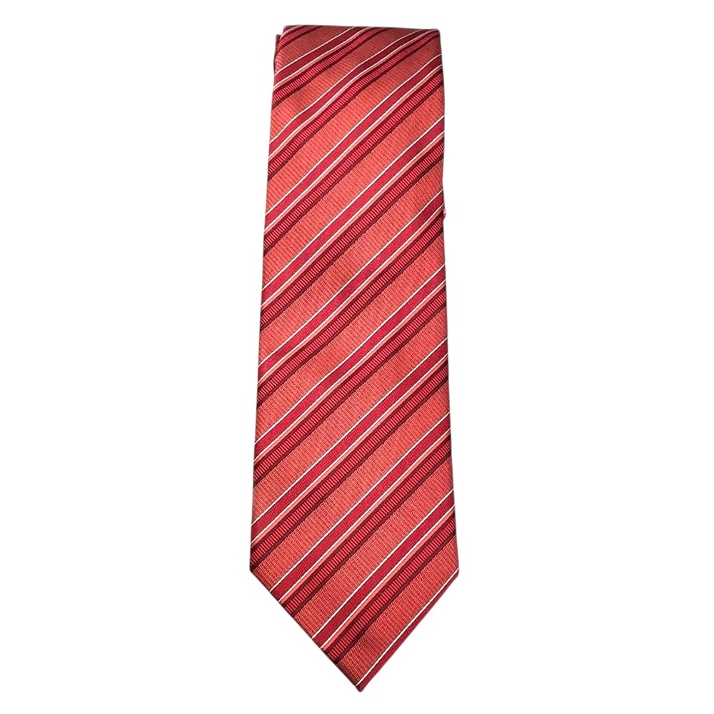 BRIONI SILK RED STRIPED TIE